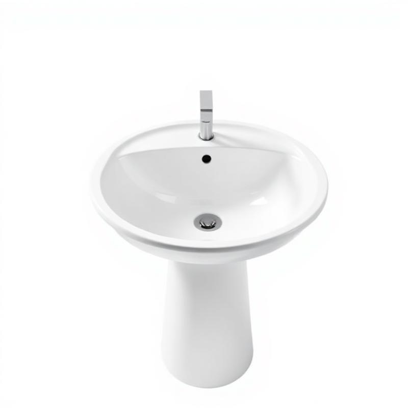 Pedestal Basin with Chrome Faucet